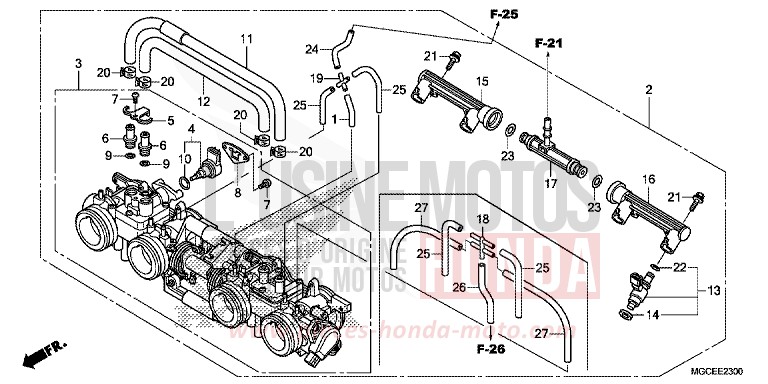 DROSSELKLAPPENGEHAEUSE von CB1100 ABS GRAPHITE BLACK (NHB01) von 2014